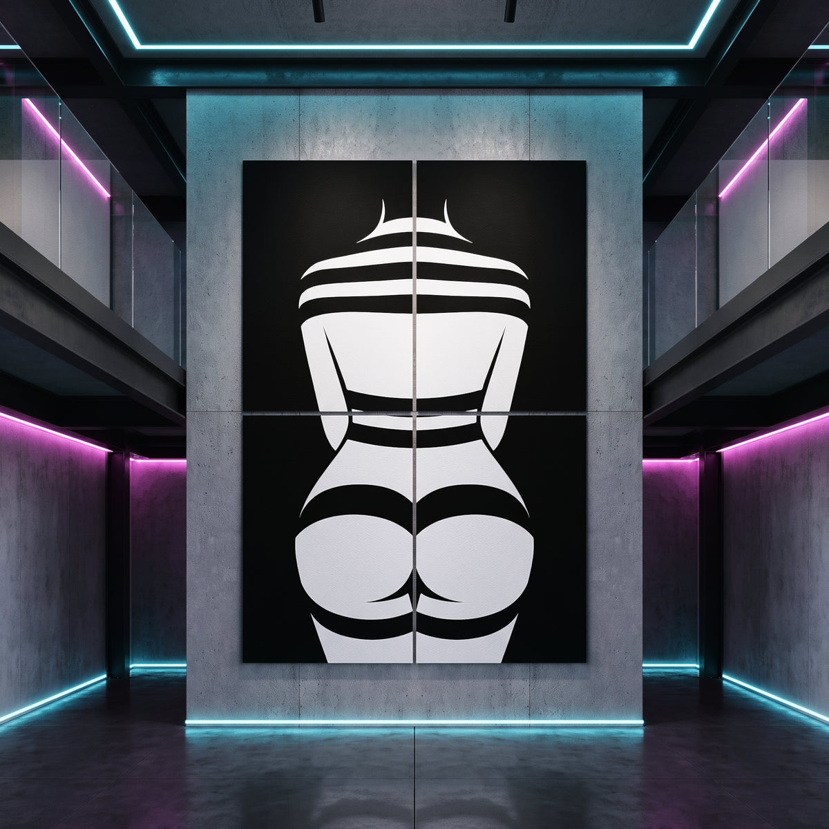 GALA | Minimalist Female Body Op Art | B&W Multi-Print Luxury Wall Art