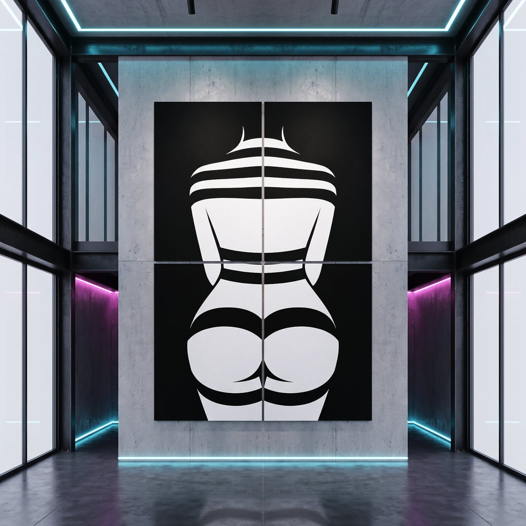 GALA | Minimalist Female Body Op Art | B&W Multi-Print Luxury Wall Art