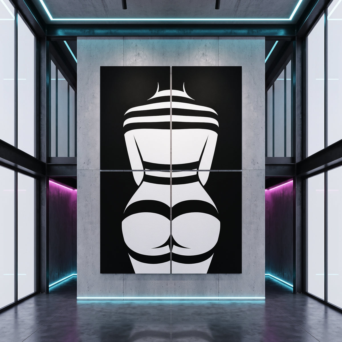 GALA | Minimalist Female Body Op Art | B&W Multi-Print Luxury Wall Art