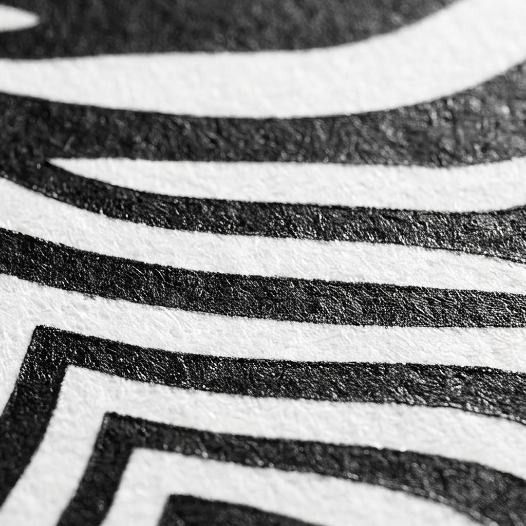 HYPNOS | Minimalist Zebra-Striped Female Figure Wall Art | Multi-Print Luxury Op Art