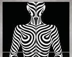 HYPNOS | Minimalist Zebra-Striped Female Figure Wall Art | Multi-Print Luxury Op Art