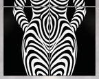HYPNOS | Minimalist Zebra-Striped Female Figure Wall Art | Multi-Print Luxury Op Art
