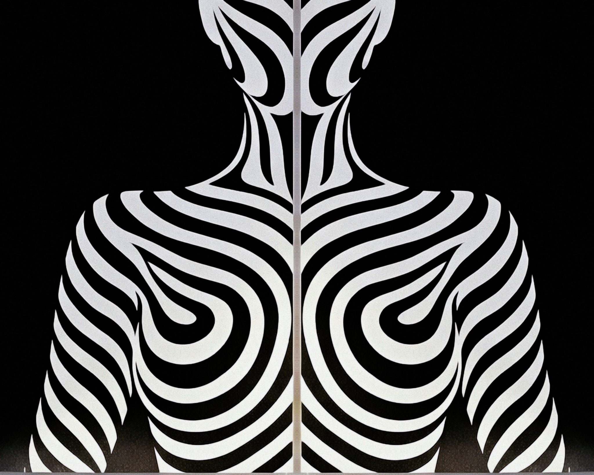 HYPNOS | Minimalist Zebra-Striped Female Figure Wall Art | Multi-Print Luxury Op Art