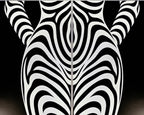 HYPNOS | Minimalist Zebra-Striped Female Figure Wall Art | Multi-Print Luxury Op Art