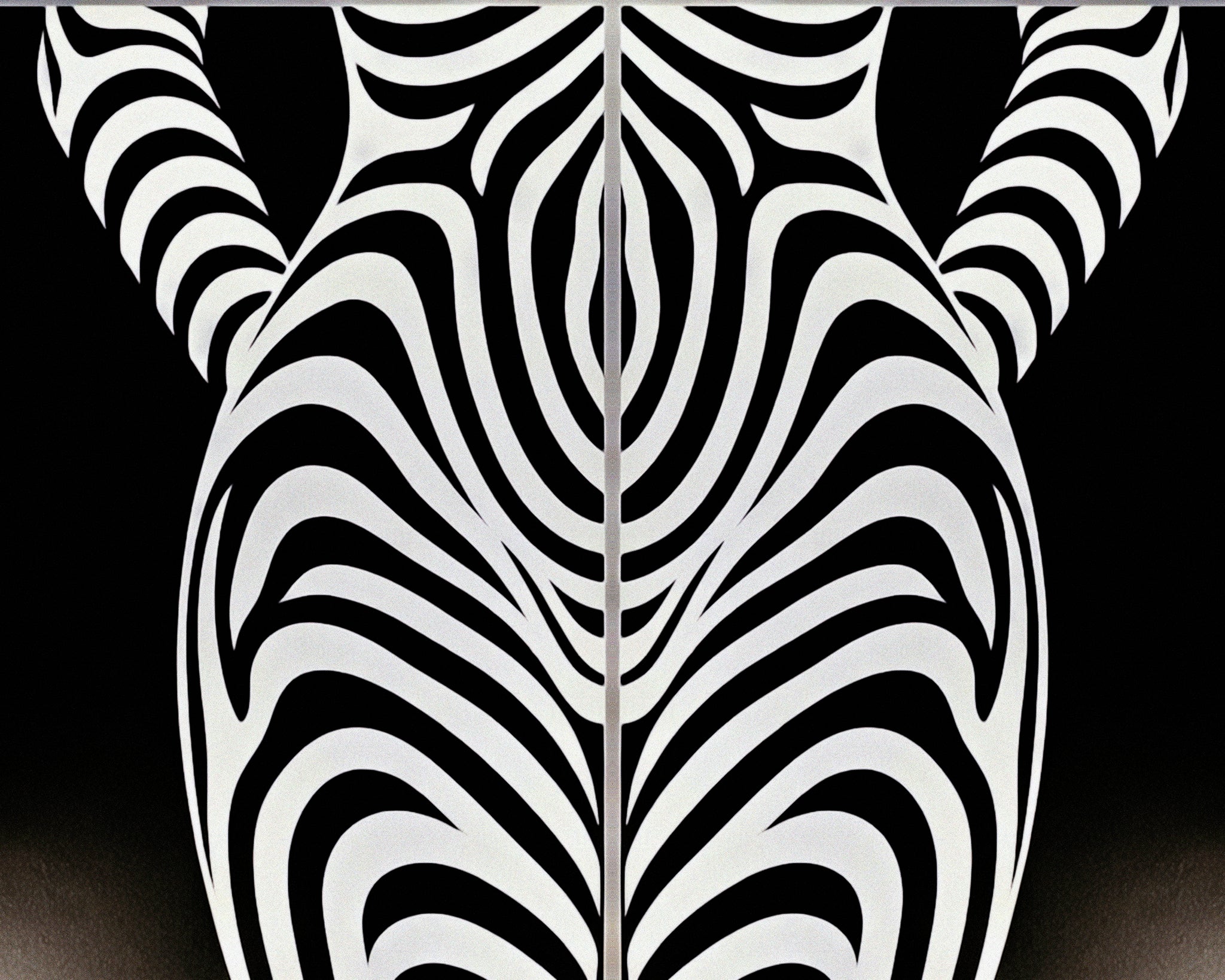 HYPNOS | Minimalist Zebra-Striped Female Figure Wall Art | Multi-Print Luxury Op Art