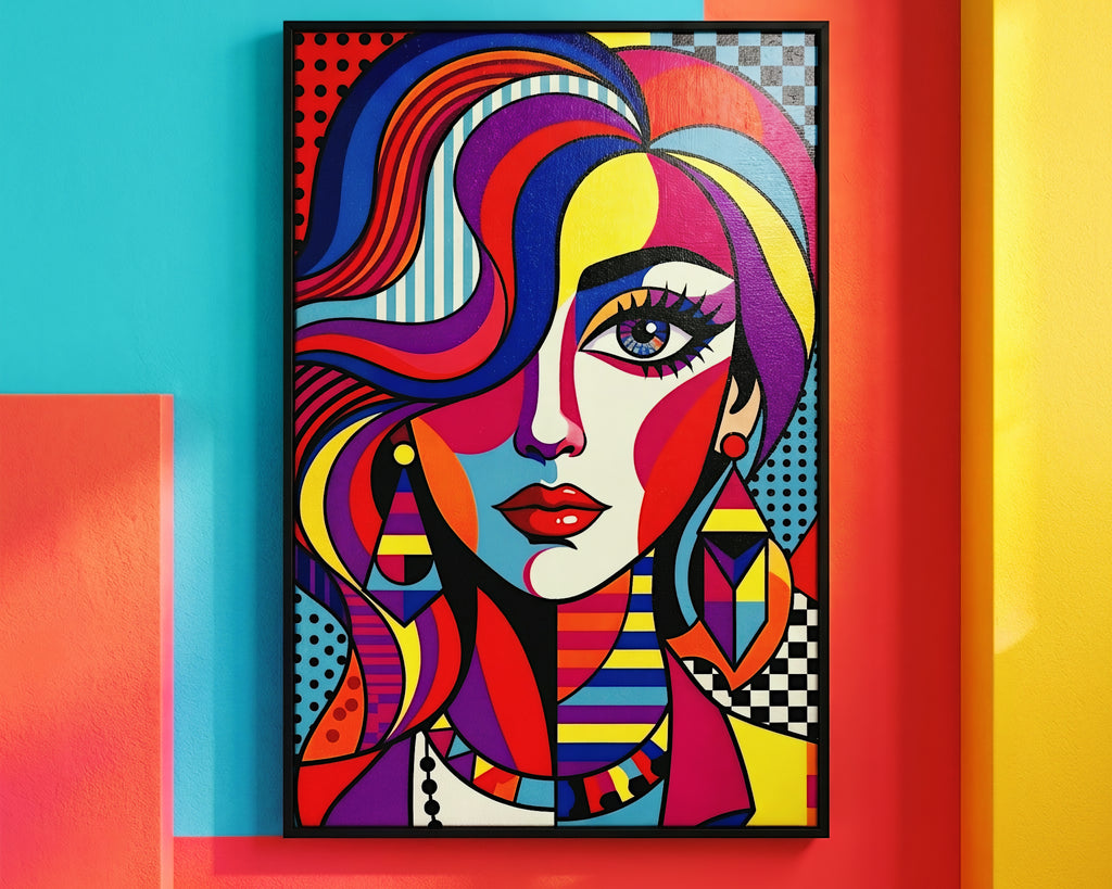 ICON | Vibrant Modern Female Pop Art | Luxury Maximalist Portrait Print