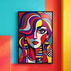 ICON | Vibrant Modern Female Pop Art | Luxury Maximalist Portrait Print