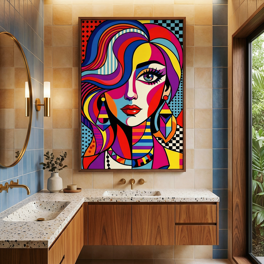 ICON | Vibrant Modern Female Pop Art | Luxury Maximalist Portrait Print
