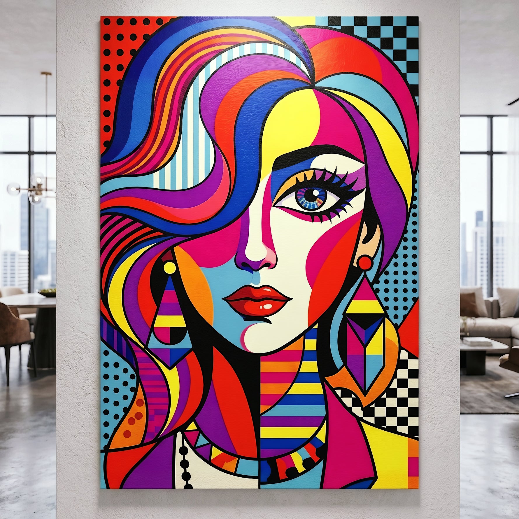 ICON | Vibrant Modern Female Pop Art | Luxury Maximalist Portrait Print