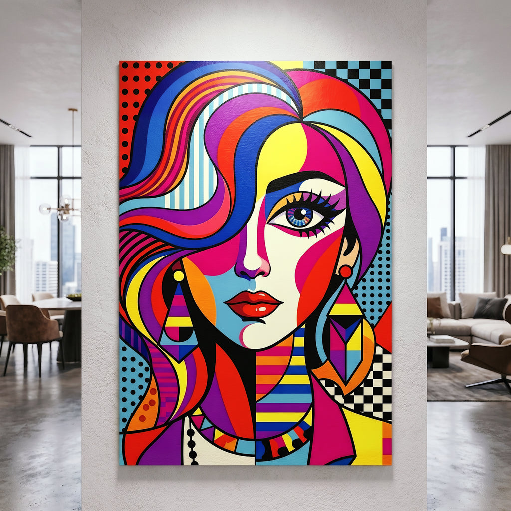 ICON | Vibrant Modern Female Pop Art | Luxury Maximalist Portrait Print
