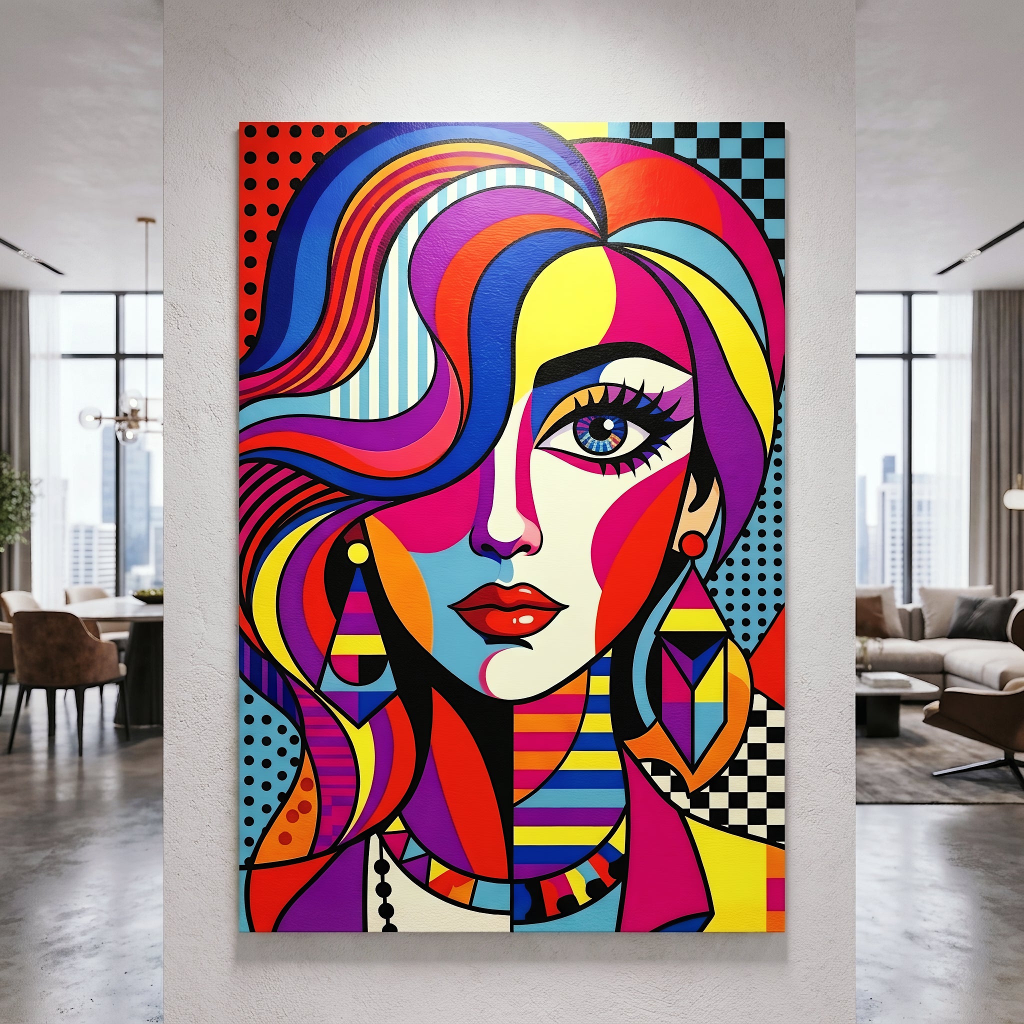 ICON | Vibrant Modern Female Pop Art | Luxury Maximalist Portrait Print