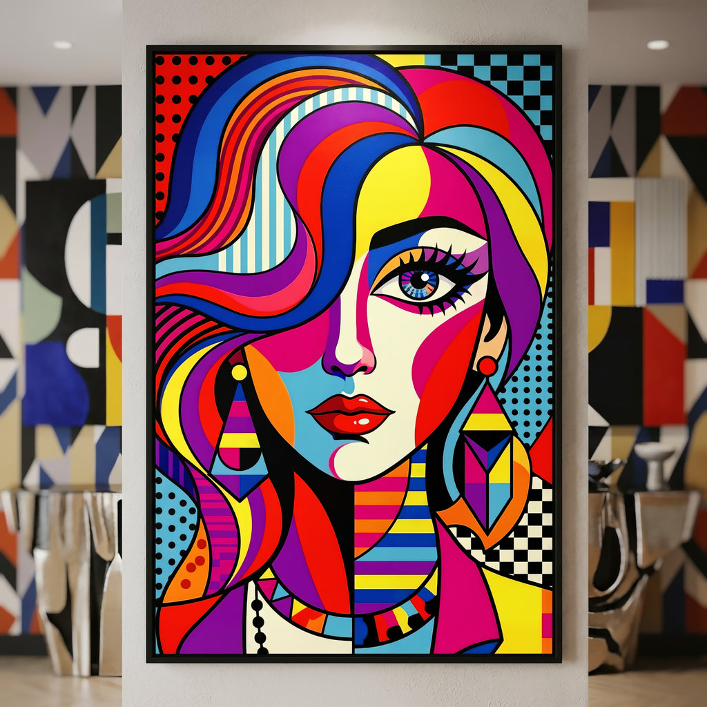 ICON | Vibrant Modern Female Pop Art | Luxury Maximalist Portrait Print