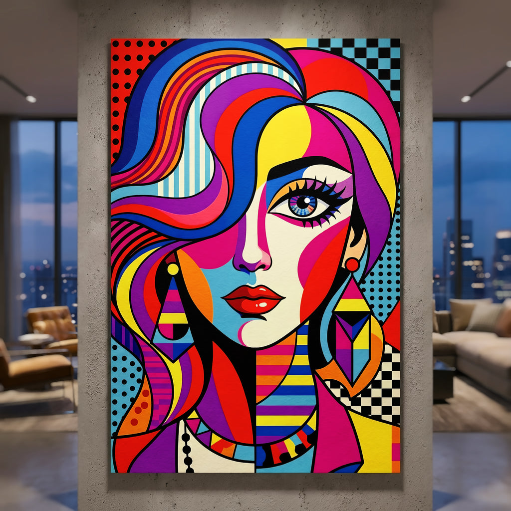 ICON | Vibrant Modern Female Pop Art | Luxury Maximalist Portrait Print