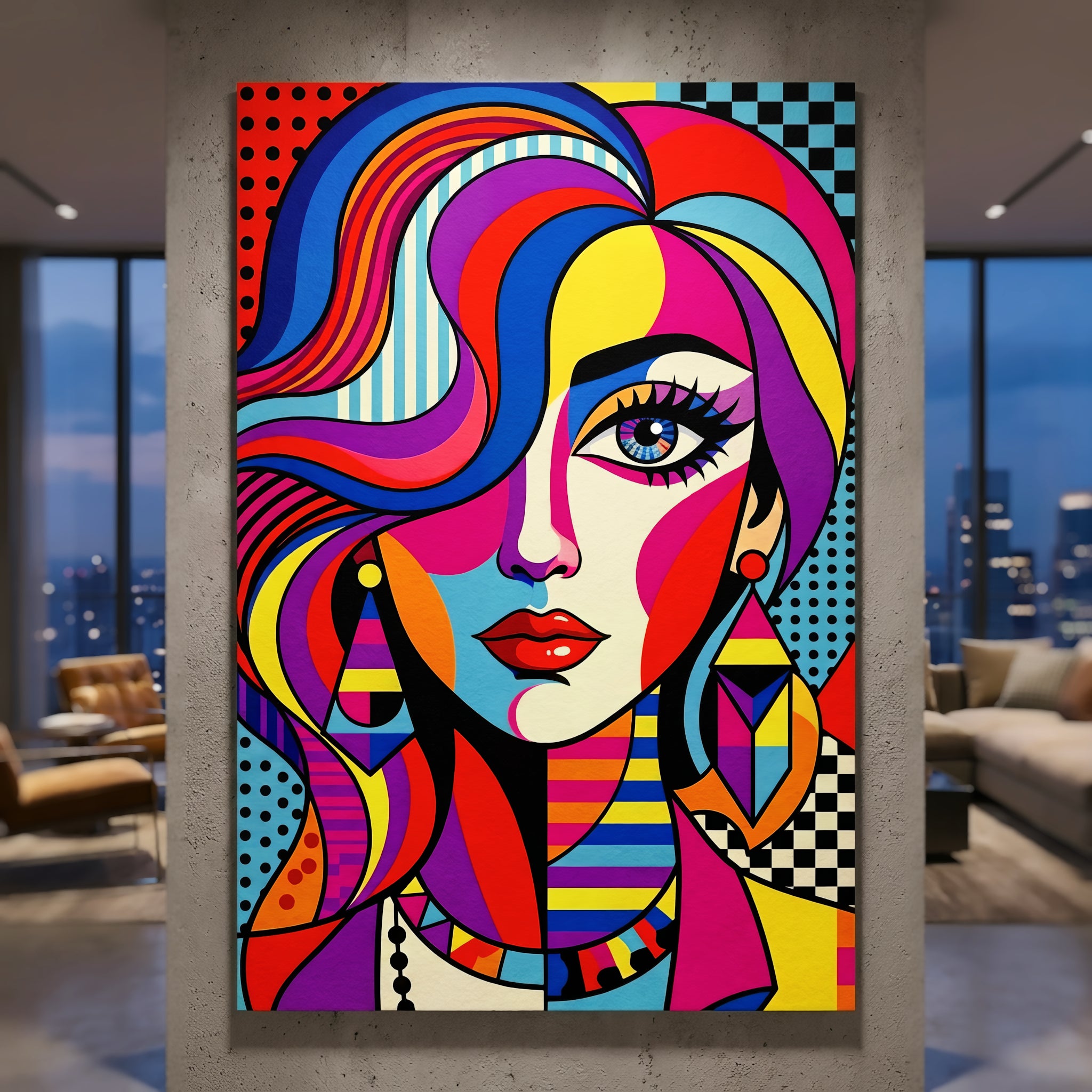 ICON | Vibrant Modern Female Pop Art | Luxury Maximalist Portrait Print