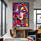 ICON | Vibrant Modern Female Pop Art | Luxury Maximalist Portrait Print