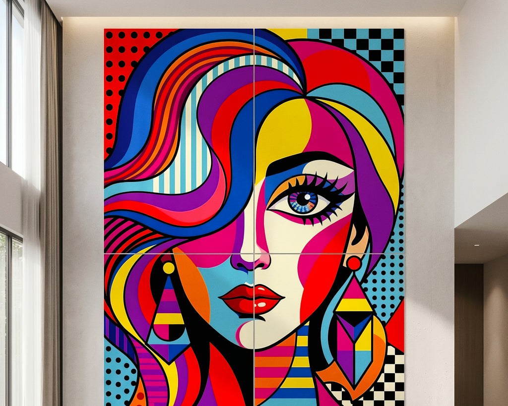 ICON | Vibrant Modern Female Pop Art Portrait | Multi-Print Luxury Wall Art