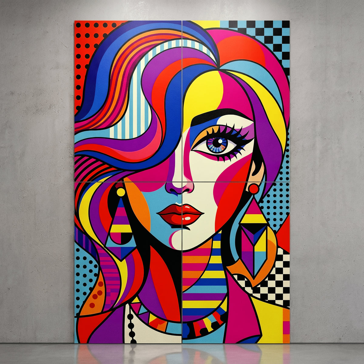 ICON | Vibrant Modern Female Pop Art Portrait | Multi-Print Luxury Wall Art