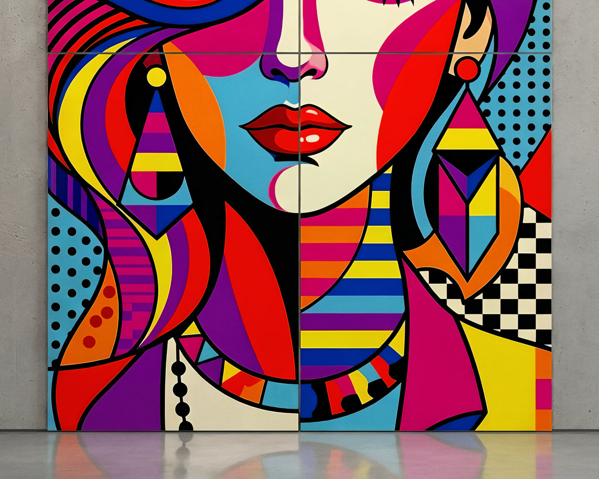 ICON | Vibrant Modern Female Pop Art Portrait | Multi-Print Luxury Wall Art