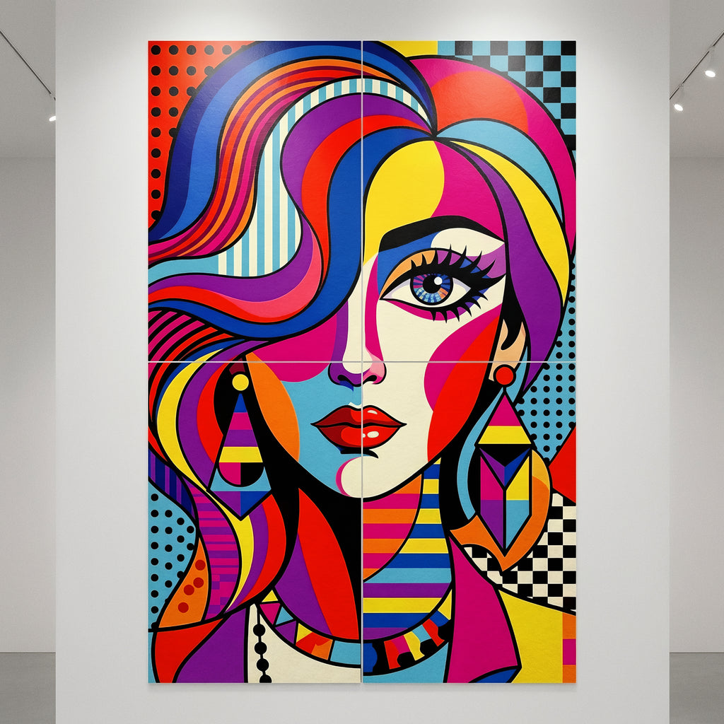 ICON | Vibrant Modern Female Pop Art Portrait | Multi-Print Luxury Wall Art