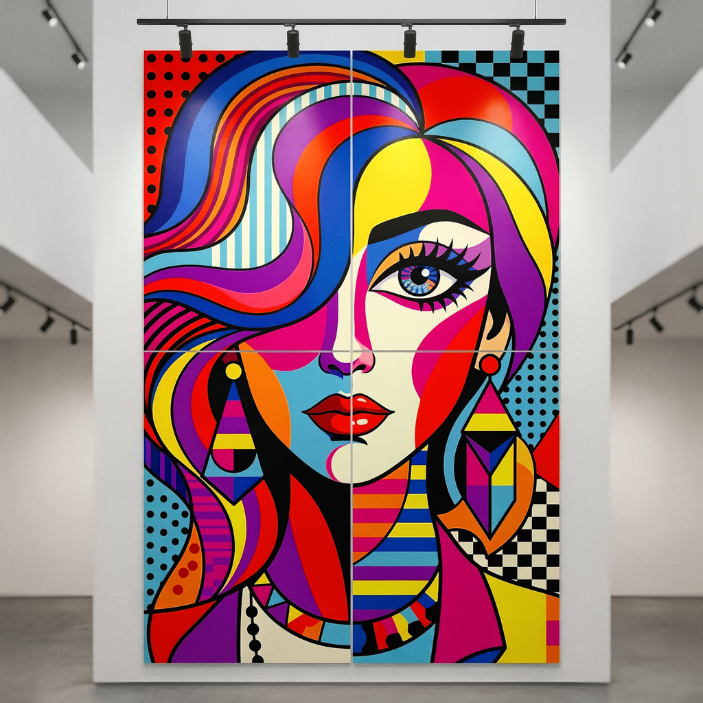 ICON | Vibrant Modern Female Pop Art Portrait | Multi-Print Luxury Wall Art