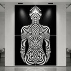 INVITATION | Minimalist Female Figure Op Art | B&W | 8K - 32K Prints