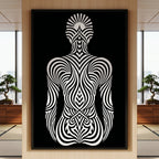 INVITATION | Minimalist Female Figure Op Art | B&W | 8K - 32K Prints