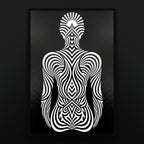 INVITATION | Respectful Female Bowing Minimalist Op Art Print | Modern Wall Art Luxury Decor