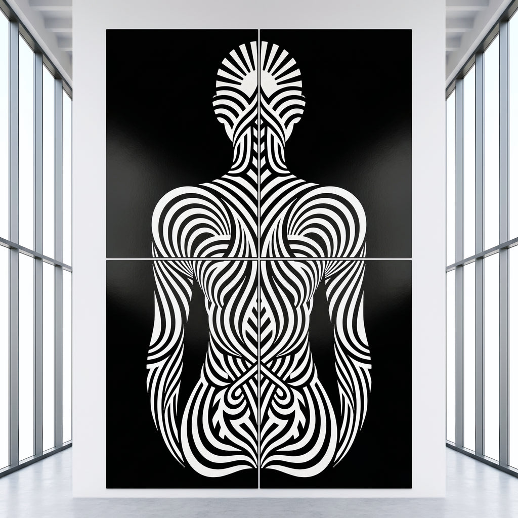 INVITATION | Elegant Minimalist Bowing Female Luxury Op Art | B&W Multi-Print Wall Art