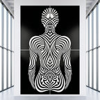 INVITATION | Elegant Minimalist Bowing Female Luxury Op Art | B&W Multi-Print Wall Art