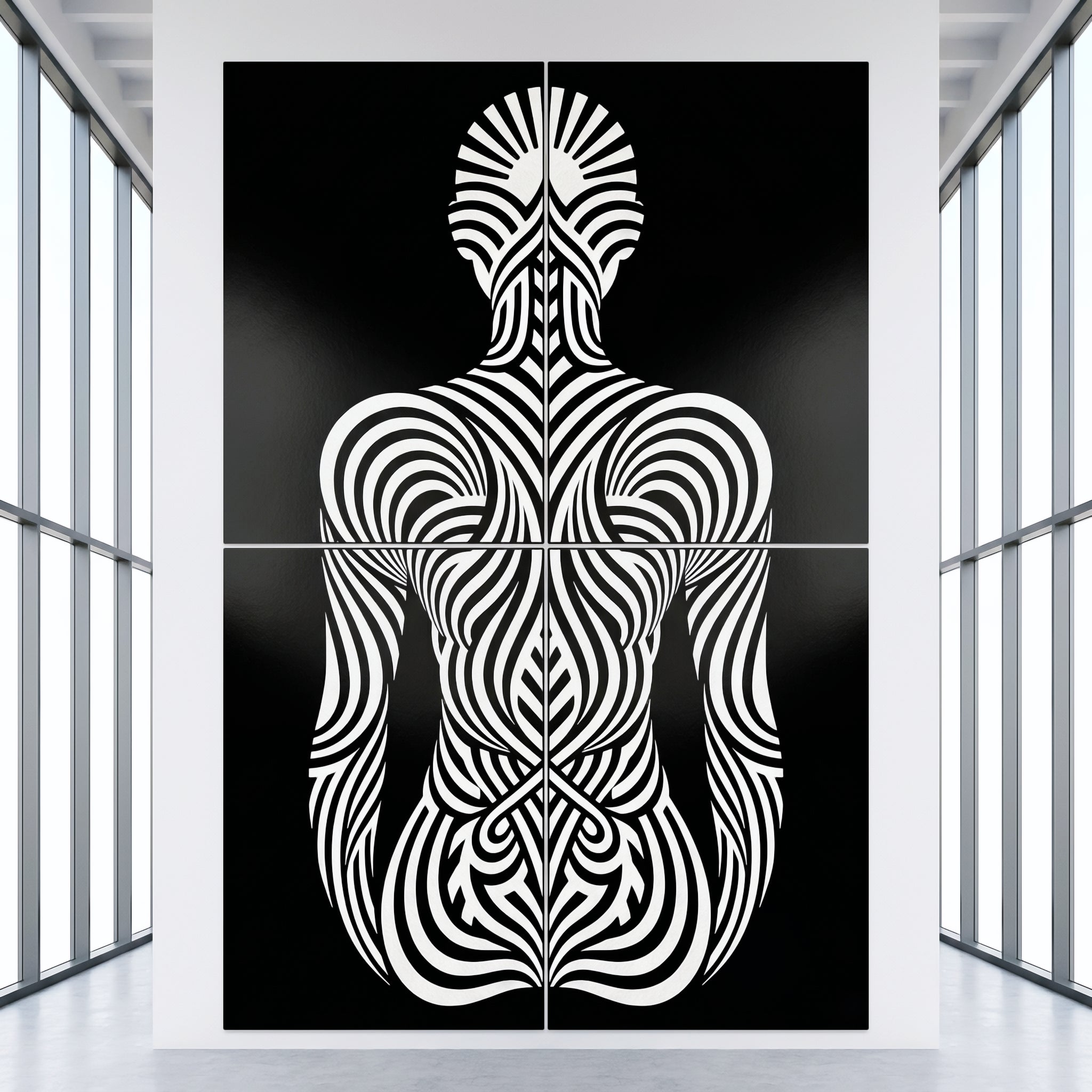 INVITATION | Elegant Minimalist Bowing Female Luxury Op Art | B&W Multi-Print Wall Art
