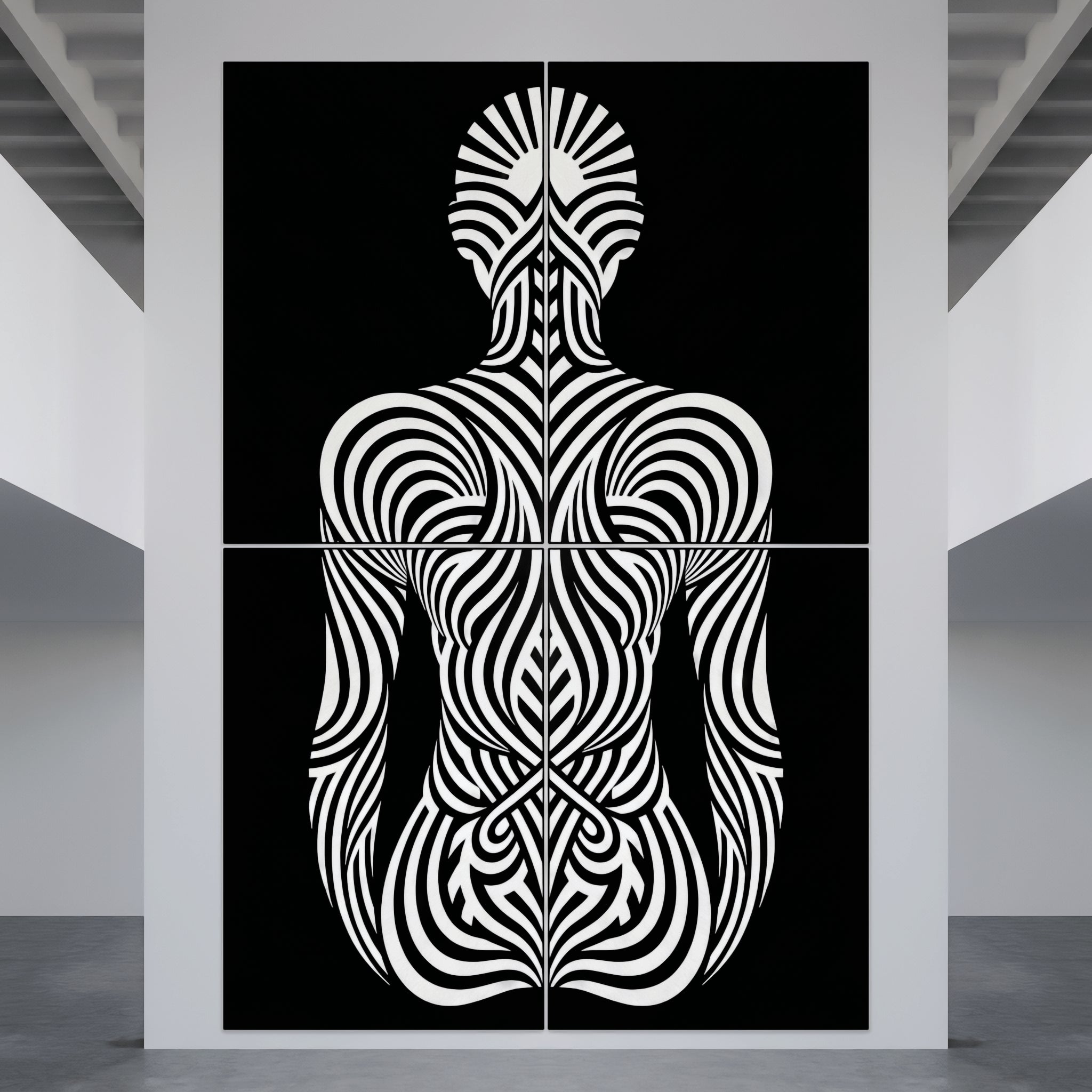 INVITATION | Elegant Minimalist Bowing Female Luxury Op Art | B&W Multi-Print Wall Art