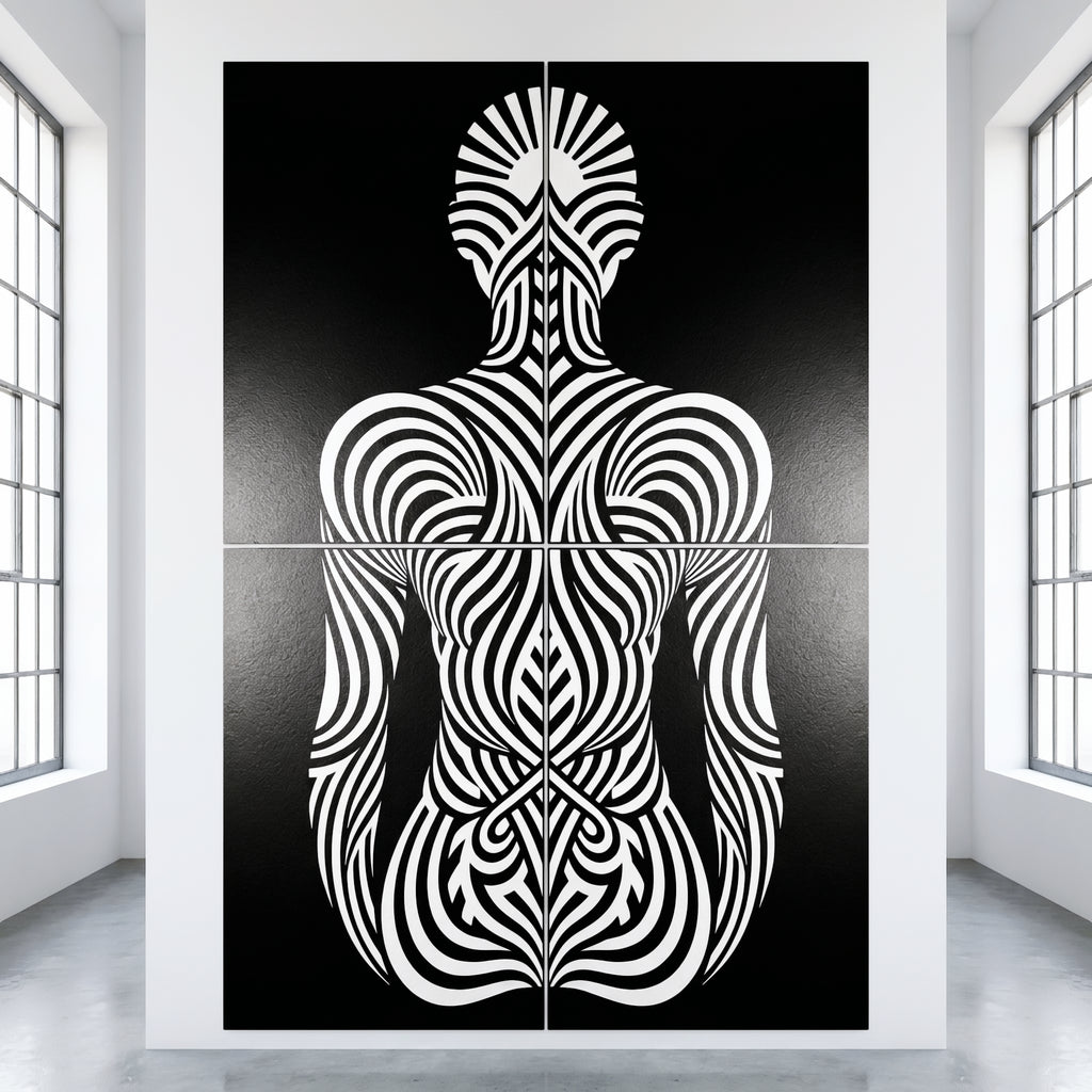 INVITATION | Elegant Minimalist Bowing Female Luxury Op Art | B&W Multi-Print Wall Art