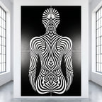 INVITATION | Elegant Minimalist Bowing Female Luxury Op Art | B&W Multi-Print Wall Art