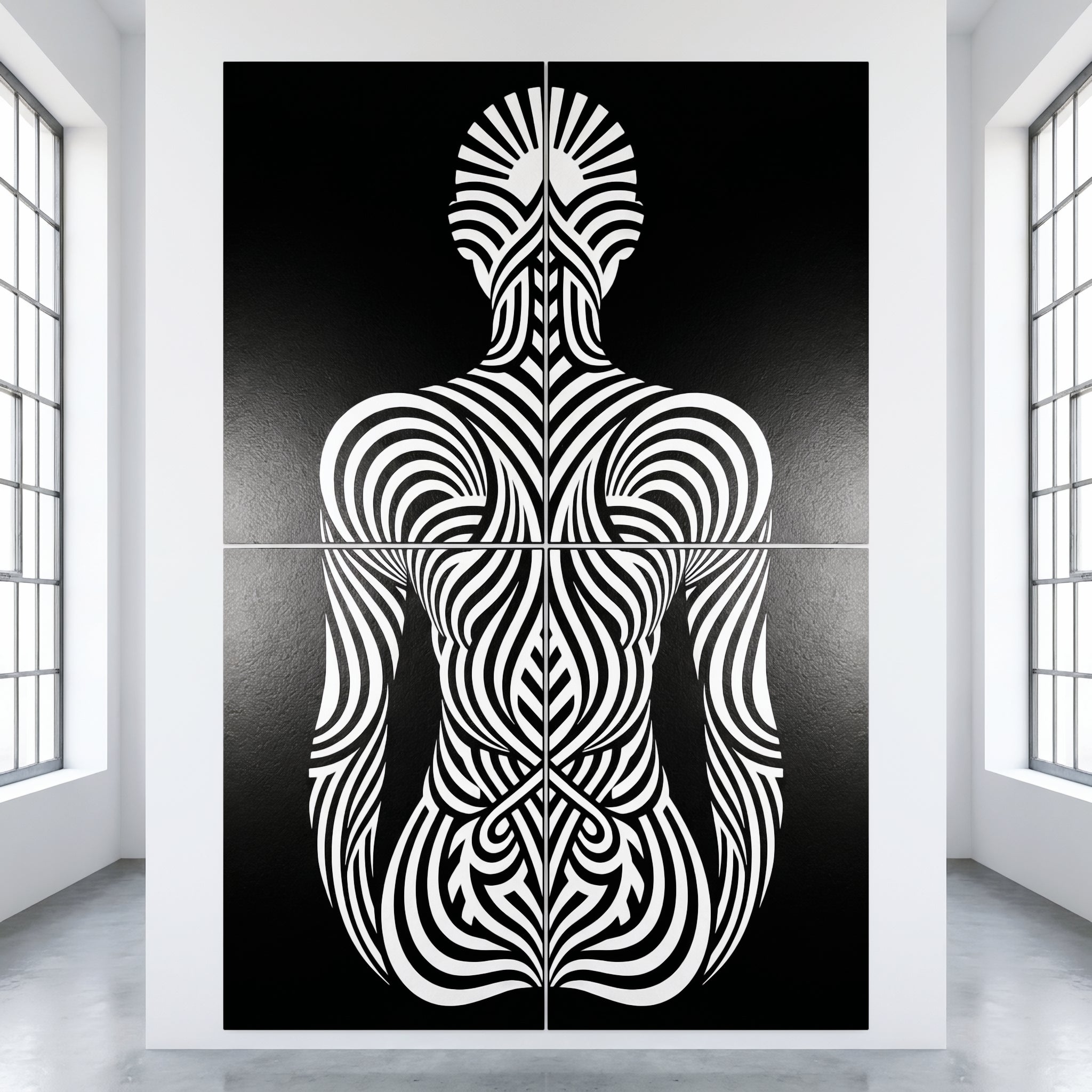 INVITATION | Elegant Minimalist Bowing Female Luxury Op Art | B&W Multi-Print Wall Art
