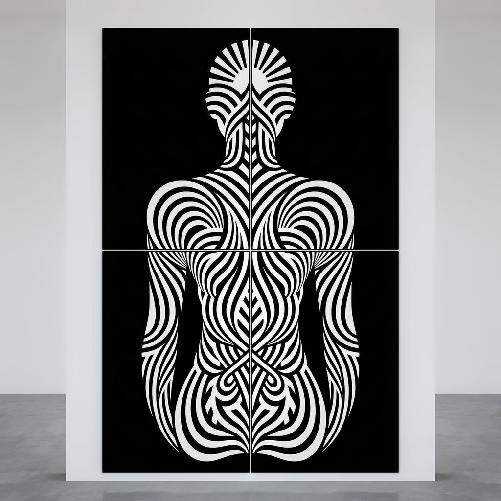 INVITATION | Elegant Minimalist Bowing Female Luxury Op Art | B&W Multi-Print Wall Art