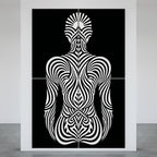 INVITATION | Elegant Minimalist Bowing Female Luxury Op Art | B&W Multi-Print Wall Art