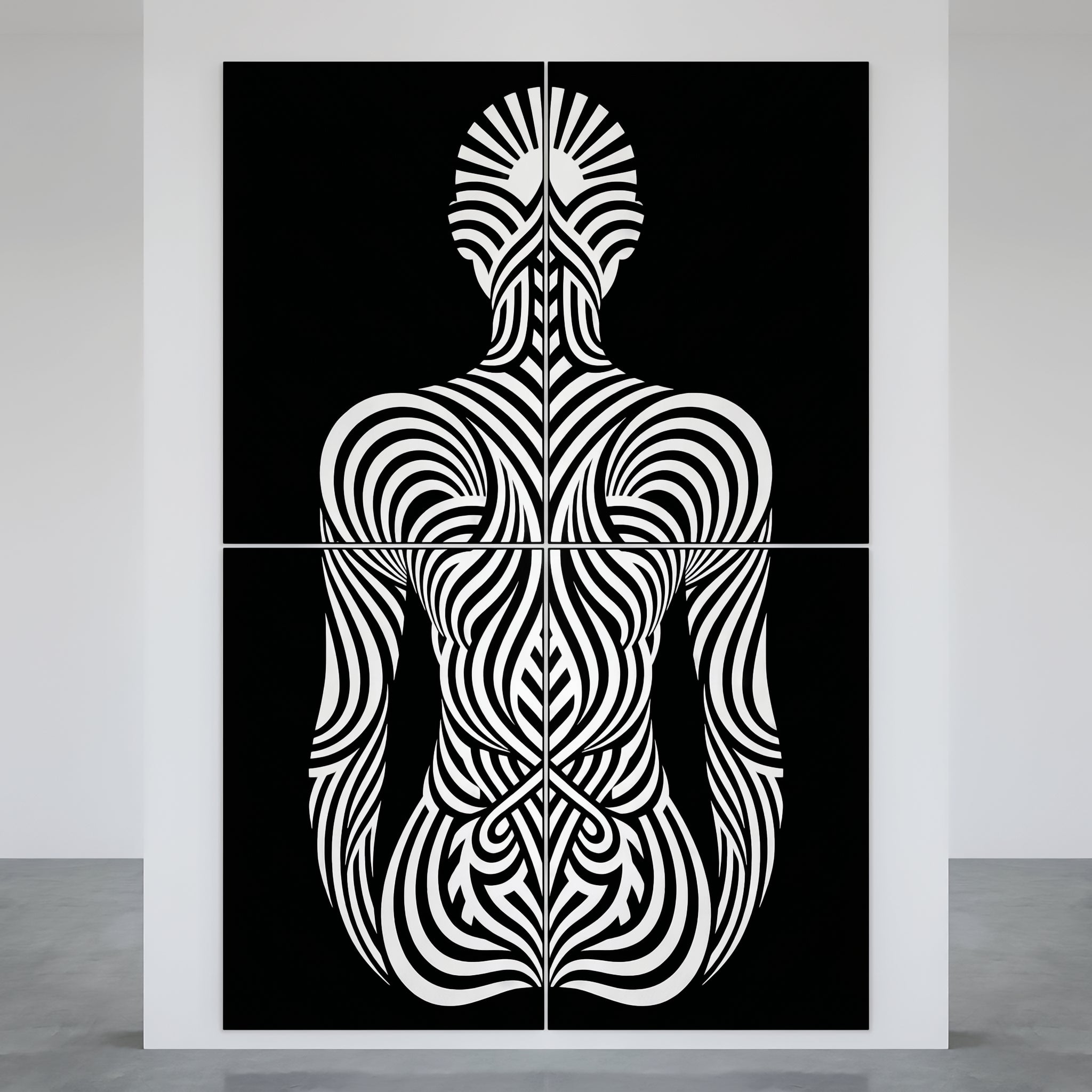 INVITATION | Elegant Minimalist Bowing Female Luxury Op Art | B&W Multi-Print Wall Art