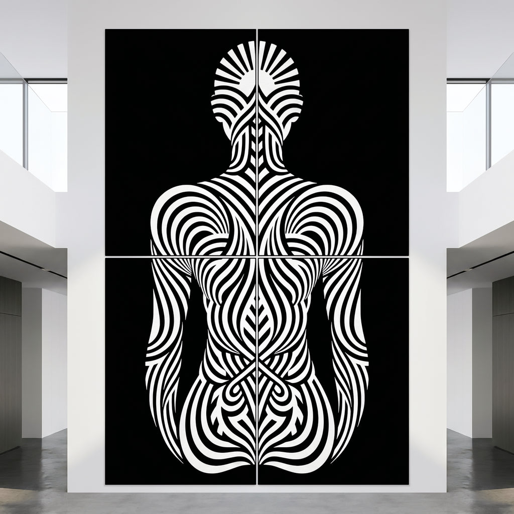 INVITATION | Elegant Minimalist Bowing Female Luxury Op Art | B&W Multi-Print Wall Art