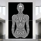 INVITATION | Elegant Minimalist Bowing Female Luxury Op Art | B&W Multi-Print Wall Art