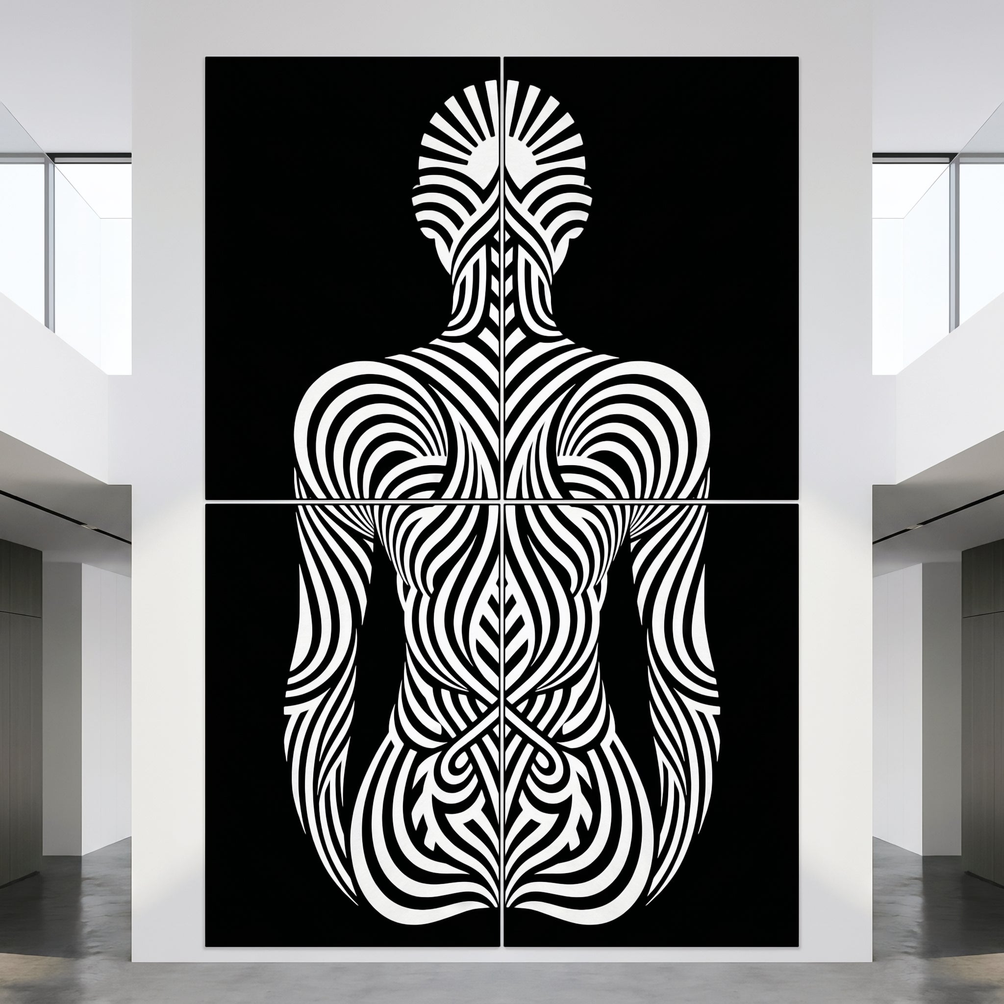 INVITATION | Elegant Minimalist Bowing Female Luxury Op Art | B&W Multi-Print Wall Art