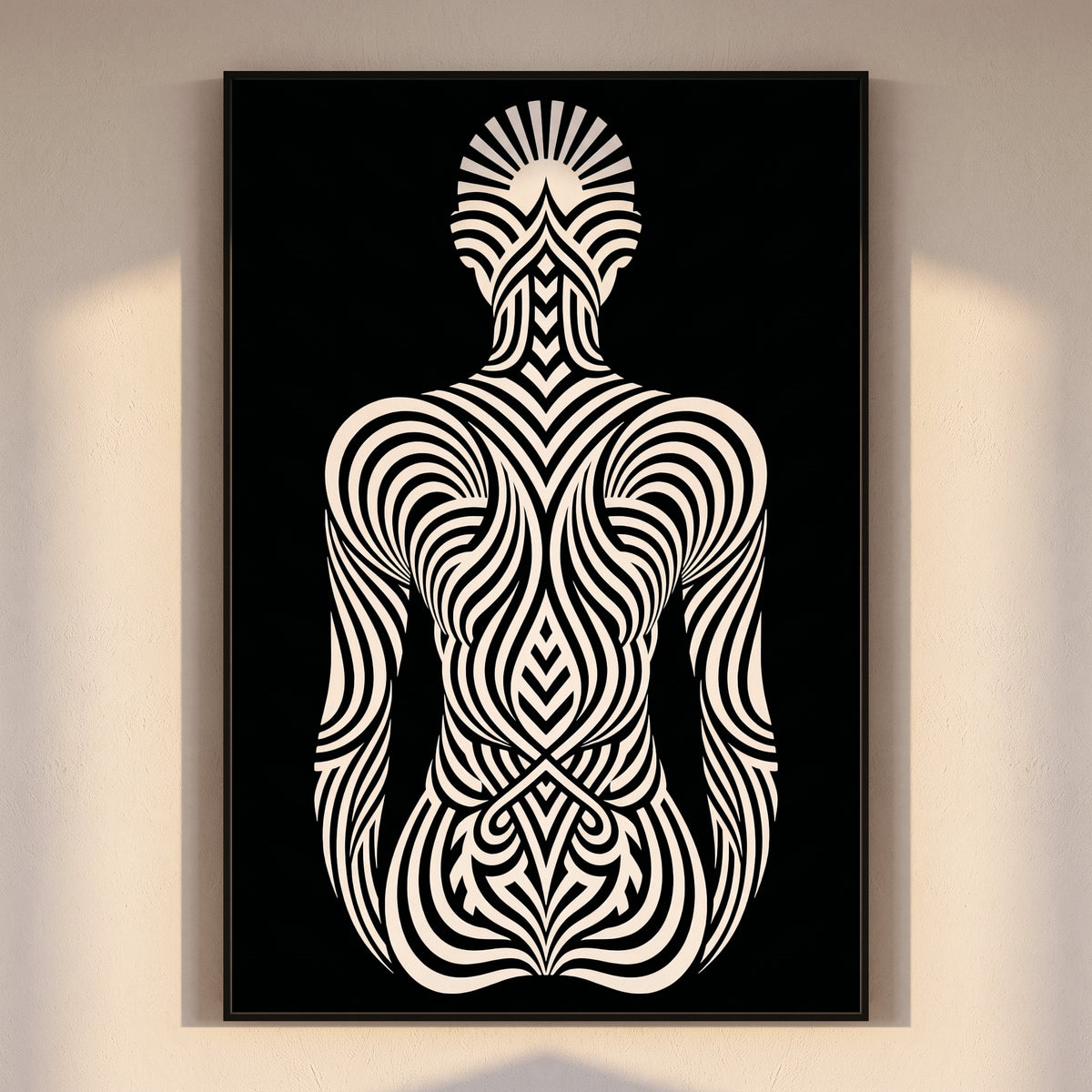 INVITATION | Respectful Female Bowing Minimalist Op Art Print | Modern Wall Art Luxury Decor