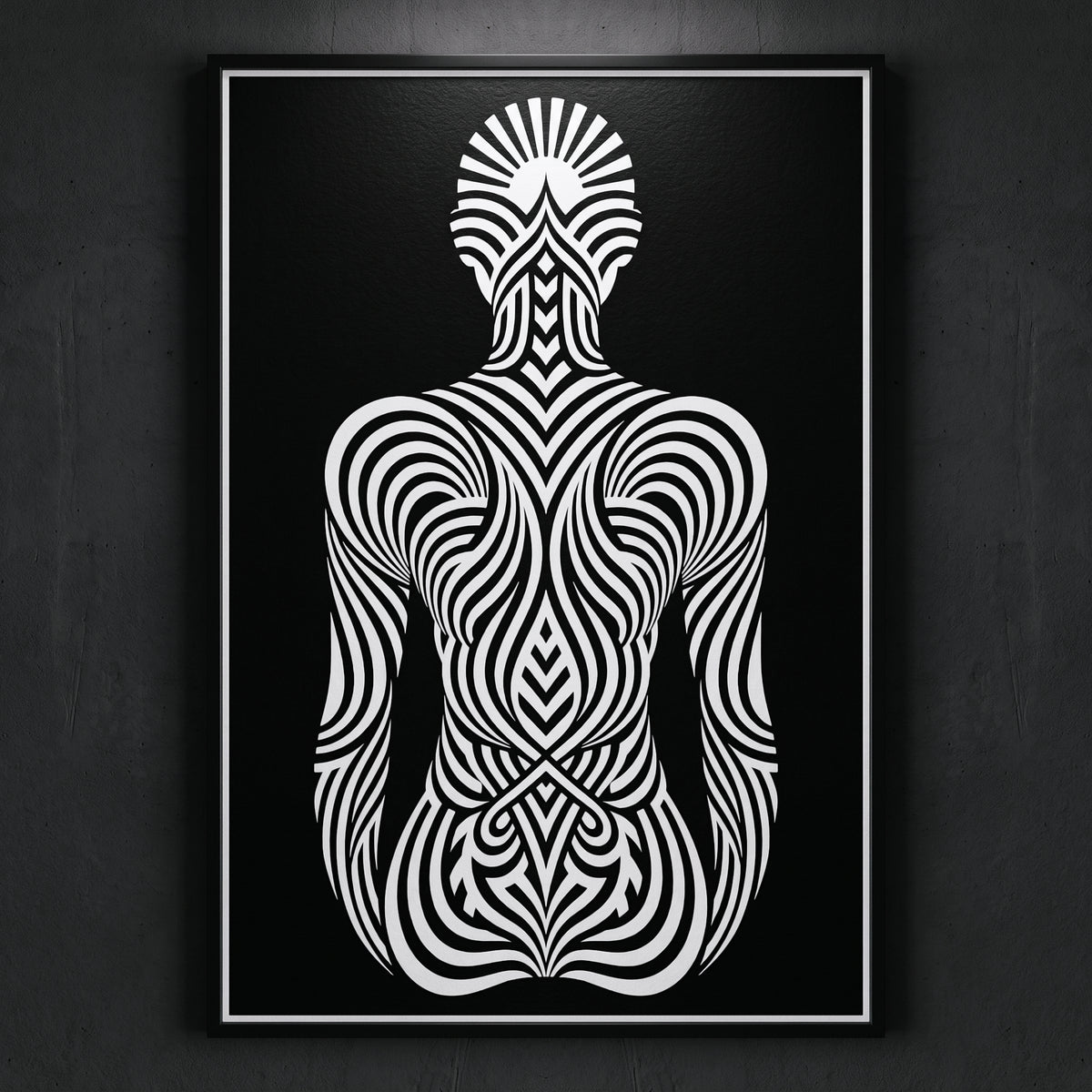 INVITATION | Respectful Female Bowing Minimalist Op Art Print | Modern Wall Art Luxury Decor