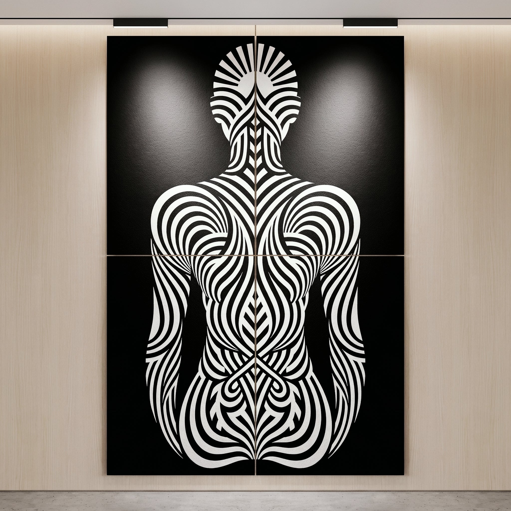 INVITATION | Minimalist Female Figure Op Art | B&W | 8K - 32K Prints