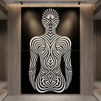 INVITATION | Minimalist Female Figure Op Art | B&W | 8K - 32K Prints