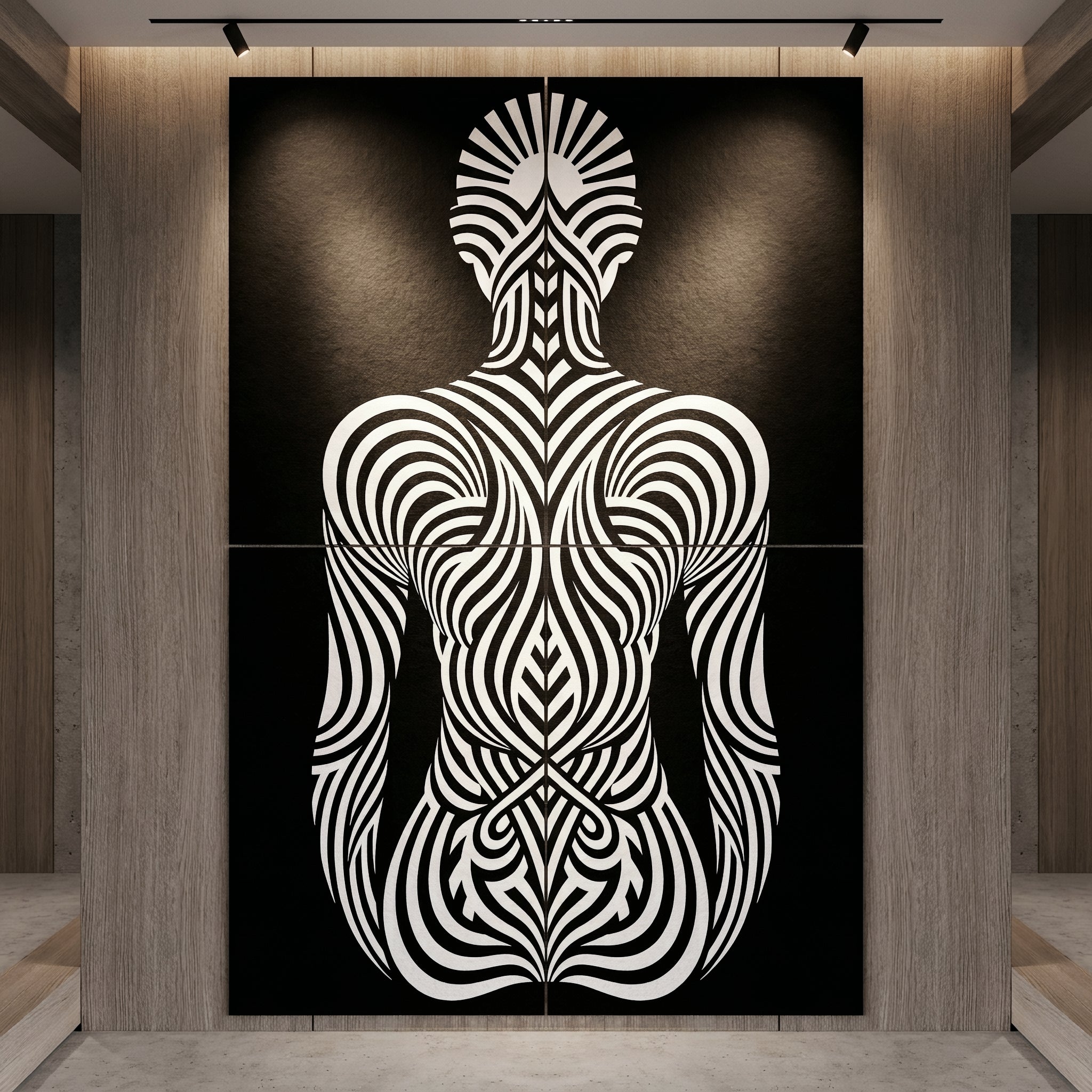 INVITATION | Minimalist Female Figure Op Art | B&W | 8K - 32K Prints