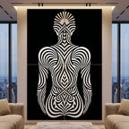 INVITATION | Minimalist Female Figure Op Art | B&W | 8K - 32K Prints
