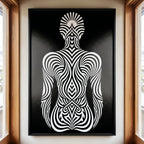 INVITATION | Minimalist Female Figure Op Art | B&W | 8K - 32K Prints