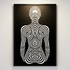 INVITATION | Minimalist Female Figure Op Art | B&W | 8K - 32K Prints