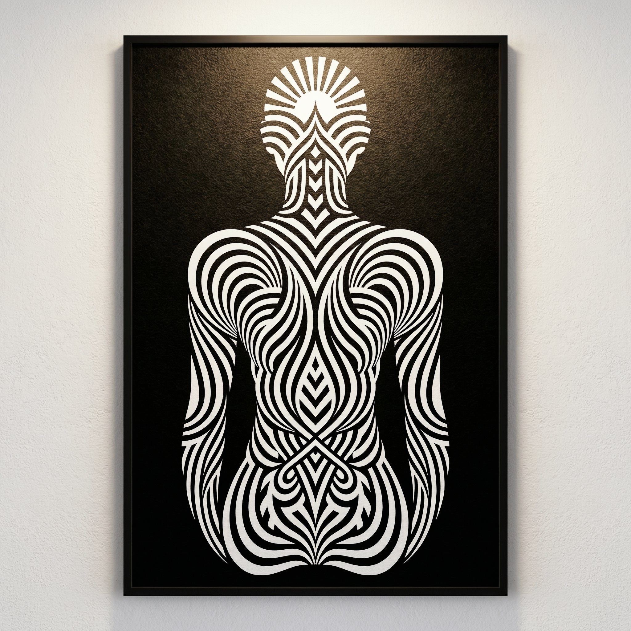 INVITATION | Minimalist Female Figure Op Art | B&W | 8K - 32K Prints