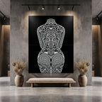 LOTUS | Modern Minimalist Abstract Op Art | B&W | 8K - 32K